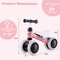 Costway Babyjoy 4 Wheels Baby Balance Bike for 2 Years Old Boys Girls with Soft Seat Ride On Toy Blue/Orange/Pink